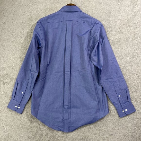 NEW Lands' End Men's M Blue Long Sleeve Button Down Shirt Cotton/Polyester Blend - Picture 3 of 10